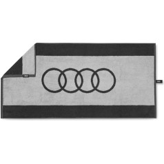 Audi 3132301800 Rokas dvielis Rings Logo Vannas dvielis Pludmales dvielis 150 x 80 cm Pelēks