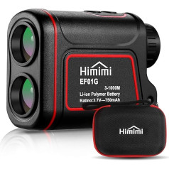 Himimi Golf Rangefinder 1100 Yards / 1000 m, Himimi Laser Golf Rangefinder Speed Measurement 0~300 km/h, Magnification x6 and USB Charging, Waterproof IP54 - for Golf, Hunting, Archery