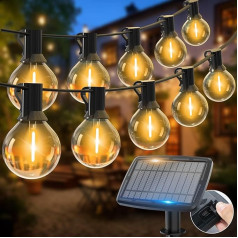 litogo 119.75ft Solar Lichterkette Aussen, 50+3 G40 LED Lichterketten Außen, 5 Modi USB Solarlichterkette Außen Wetterfest für Balkon, Terrasse, Garten, Hochzeit, Haus, Weihnachten Partys