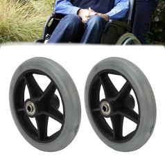 6 Inch Rubber Wheel Replacement Wheelchair Front Wheels Walker Non-Slip Replacement Wheels for Wheelchair Wheels Universal Wheelchair Replacement Wheel Accessories Pack of 2