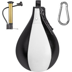 Benelabel Boxing Speed Bag - Ledertasche mit Karabiner und Inflator - Verbessern Sie Reflexe & Geschwindigkeit für Boxen & MMA