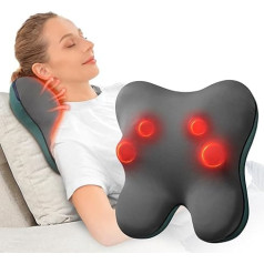 Bob and Brad EZBack Massager muguras masāžas aparāts ar siltumu, Shiatsu 3D mīcīšanas kakla masāžas aparāts, muskuļu sāpju mazināšanai, vadu masāžas spilvens kaklam, mugurai, kājām, dāvanas vīriešiem un sievietēm