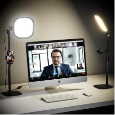 Videokonferenču gaismeklis,Lampe Laptop videokonferenz mit Ständer und Handyhalterung,licht für videokonferenz,Zoom-Calls,Webex-Meetings,Video zvani,Streaming Beleuchtung