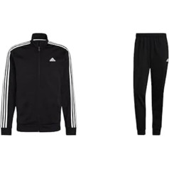 adidas OO127 Svīteris, melns/balts, L + Essentials Warm-Up Tapered 3-Stripes, treniņbikses, melns/balts, L, Vīrieši