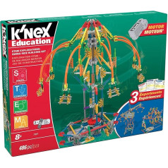 Kettenkarussell-Baukasten, K'NEX Bildung, Basic Fun, 77077, MINT-Lernset mit 486 Teilen, Technik für Kinder, Konstruktionsspielzeug für Jungen und Mädchen Ab 8 Jahren