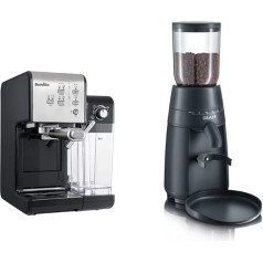 Breville Prima Latte II Espresso | Latte and Cappuccino Machine | Professional 19-Bar Pump and Milk Frother | Silver (VCF108X) и кофемолка Graef CM 702