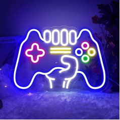 JIURUIFFC Spiel Leuchtreklame, Game LED Schild Buntes Leuchtreklame LED Neon Wanddekoration Gamepad Neon Sign USB Neon Schild für Schlafzimmer Jungen Zimmer Dekor Game Zone Geschenk