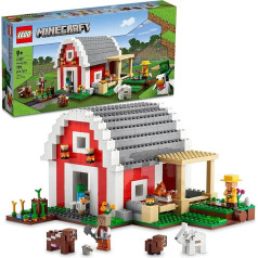 LEGO Minecraft Sarkanā kūts 21187 konstruktoru komplekts bērniem, meitenēm un zēniem no 9 gadiem (799 detaļas)