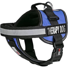 Dogline Hundegeschirr und 2 abnehmbare Therapie-Flicken, Größe M/55,9 cm bis 76,2 cm, Blau