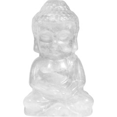 mookaitedecor Rock Crystal Mini skaitlis Baby Buddha cirsts akmens statuja kabatas akmens Reiki kristāls mājas apdare galda apdare augstums 5-5,5 cm