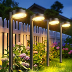 BUCASA Solarlampen für Außen Garten, 8 Stück Moderne Solarleuchten für Außen mit Super Helle 12 LED Lichts, Wasserdicht Solarleuchten Garten Deko für Rasen, Terrasse, Hof, Gehweg, Geschenke