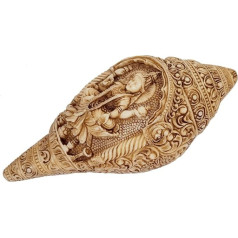 Purpledip 12508B Emocionāls Shankh (Shankha) Conch Lakshmi: Cruelty Free, Vegan, Intricate Design, Collectible