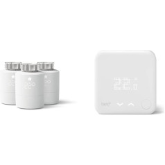 tado Smart Radiatoru termostats, 3-Pack & Smart termostats (vadu) - papildu produkts vienas telpas kontrolei, viegli uzstādāms, darbojas ar ūdens kontrolētu apsildāmo grīdu apsildi