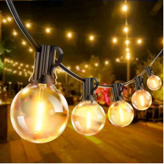 Led Außen Lichterkette Glühbirnen Strom - Outdoor Lichterketten 46M mit 72+2 G40 IP44 Wetterfest Glühbirne für Innen Aussen Garten Balkon Camping Party Deko