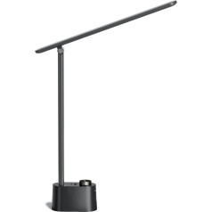 Honeywell HWT-H01 LED galda lampa ar A+C USB dienas gaismas lampu galda dienas gaismas lampa ar 3 krāsu temperatūrām, kas ir aptumšojama, aizsargā acis, galda lampa melna