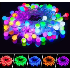 100 LED Ball Fairy Lights, RSWLED Colourful USB Powered Fairy Lights, Indoor / Outdoor with Remote Control, RGB, Memory Function, 16 Modes Decorative Bulb, Wedding, Christmas Decoration