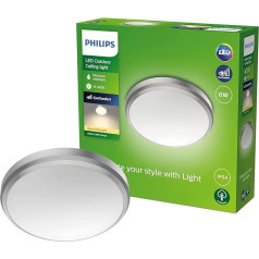 Philips my Garden LED Doris Deckenleuchte Doris, 6W, siltā gaisma 2700K, IP54 Schutzklasse, niķelis