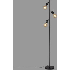 BRILONER Leuchten 1387-035 Griežamā stāvlampa 3x E27 ar kabeļa slēdzi Retro Vintage Black 220 x 1600 mm (DxH)