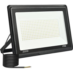 toobettp 200 W LED āra prožektors, 6500 K 20000 LM Cool White LED prožektors, IP66 ūdensizturīgs āra prožektors dārzam, pagalmiem, garāžām, viesnīcām