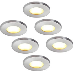 HCFEI LED padziļinājumā iebūvēta gaisma IP44 230 V 5 W Dimmable Vannas istabas LED starmešu griestu gaisma Padziļinājumā iebūvēta gaisma Silti balta 3000 K (komplekts no 6)