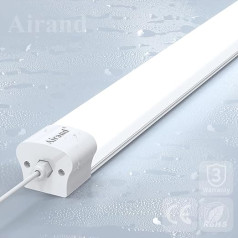 Mitrās telpas lampa LED 120 cm, pagraba lampa 36 W savienojama, darbnīcas griestu gaisma IP66 ūdensnecaurlaidīga, darbnīcas lampa 3600 LM pagraba gaisma, mitrās telpas lampa 5000 K vēsā baltā krāsā, lampa garāžai pagrabstāvā, nojumei, biroj