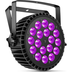 Ukfog 200 W 18 LED Par UV + RGB skatuves gaismas prožektors, DMX512 disko gaisma, ballīšu gaisma, 8CH Par prožektors, stroboskopa/skaņas/aktīvā režīma apgaismojums DJ gaismas efekts bāra ballītei mūzikas festivālam Halloween