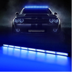 120 cm LED rotējoša bākuguns, 80 W, zila, automašīnai, piekabei, treilerim, autofurgonam, SUV, 17 mirgojoši bākugunis, 17 zibspuldzes režīmi