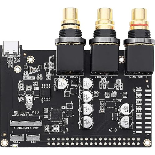 Khadas Tone1 skaņas karte, ārējā skaņas karte ar DSD256 ES9038Q2M 32bit/384KHz 120dB SNR Stereo Mobile Audio Card DAC, 500 MIPS XMOS XU208-128-QF48, augstas izšķirtspējas skaņas karte datoram (Generic Edition)