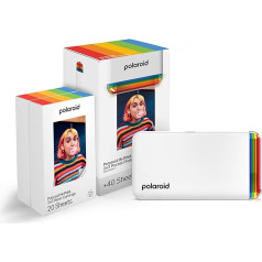 Polaroid Bundle Hi-Print+Papīrs - 2. paaudzes - Bluetooth savienojums ar 2x3 kabatas fotoattēlu un krāsu subprinteri - balts