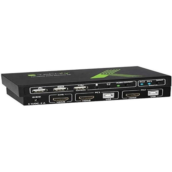 Techly 2x1 4Kx2K IDATA KVM-HDMI2U KVM slēdzis USB, HDMI, 4K, 2 virzieni, melns