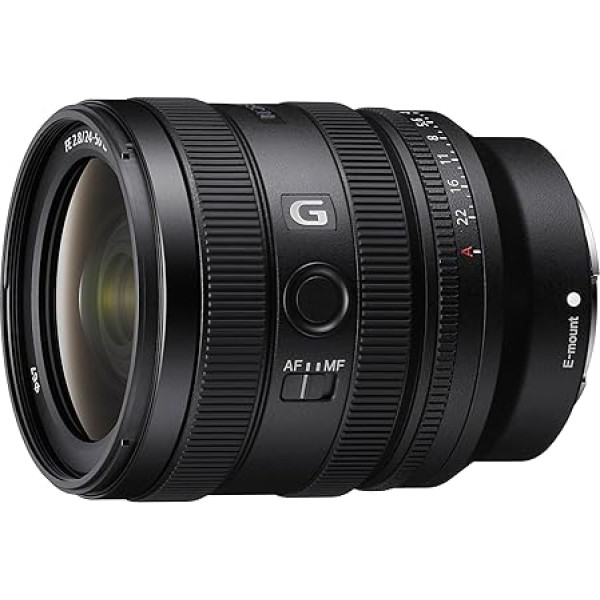 Sony SEL24-50G F2.8 kompakts standarta tālummaiņas objektīvs, G objektīvs, ļoti ass, ātra automātiskā fokusēšana, ideāli piemērots filmām, atbalsta iekšējo stabilizāciju, ideāli piemērots kardāniem un droniem (SEL2450G)