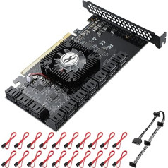 MZHOU 20 porti 16X PCIE SATA karte - 6 Gb/s PCI Express SATA 3.0 Gen III paplašināšanas karte - ne-RAID SATA kontroliera paplašināšanas karte Windows XP/Vista/7/8/10/Linux 2.6.x