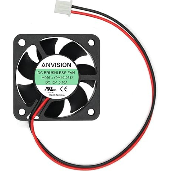 ANVISION 40mm x 10mm 4010 Dual Ball Bearing DC 12V Brushless Cooling Fan 2 Pin