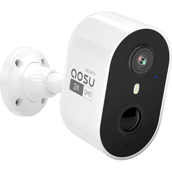 AOSU Überwachungskamera Aussen Akku Kabellos - 2K QHD Kamera Überwachung Outdoor WLAN mit Batterie Wiederaufladbare - PIR Bewegungsmelder 2,4Ghz WiFi Alexa IP66 Wasserdicht für Außen Innen