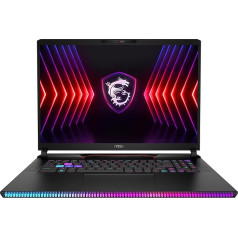 MSI Raider GE78 HX spēļu klēpjdators, 17,0 collu QHD+ 240 Hz, Intel Core i9 14900HX, NVIDIA GeForce RTX 4080, 32 GB DDR5, 2 TB SSD, Windows 11 Pro, QWERTZ tastatūra, 14VHG-672, Black