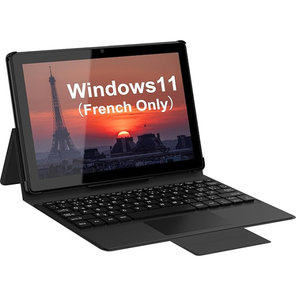 Tibuta 2 in 1 Windows 11 planšetdators 10,1 collas IPS 1280 x 800 Intel Celeron N4100 procesors Divu režīmu saistītā tastatūra 128G ROM WiFi (AZERTY Clavier Français)