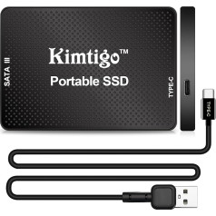 kimtigo 2,5 collu iekšējais SSD 500G daudzfunkcionāls pārnēsājams ārējais ekstrēmās mobilās cietvielu diskdzinis ar C tipa USB-C interfeisu un SATA III interfeisu klēpjdatoram galddatoram spēļu birojam