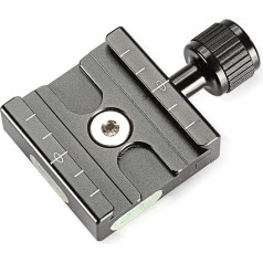 Neewer® Alumīnija 50 mm ātrās atbrīvošanas plāksne QR Clamp 3/8 collu ar 1/4 collu adapteri un iebūvētu burbuļlīmeņrādītāju Benro Acratech Kirk Wimberley Gitzo Manfrotto RRS Arca Swiss un citām Arca-Style ātrās atbrīvošanas plāksnēm