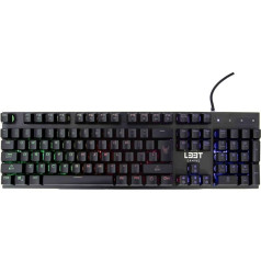 L33T Gaming E-Sports pusmehāniskā spēļu tastatūra, 25 anti-ghosting taustiņi, 12 multimediju taustiņi, RGB spēļu tastatūra, HQ USB ports (ar zelta pārklājumu), alumīnija virsma, ASV izkārtojums TYR OSEBERG