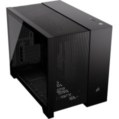 CORSAIR 2500D Airflow mATX PC korpuss - bez ventilatora - divu kameru dizains - liela dzesēšanas elastība - saderīgs ar reversā savienojuma pamatplatēm - melns