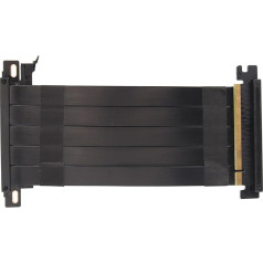ASHATA PCIE 4.0 X16 Riser kabelis, ātrgaitas grafiskās kartes pagarinājuma kabelis, elastīgs divpusējs 180 grādu GPU pagarinājuma kabelis RTX 4090 priekš RX 7900 XT (melns)