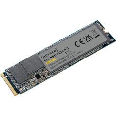 Intenso MI500 1TB NVMe SSD, M.2 iekšējais SSD, PCIe 4.0 Gen4x4, 5300MB/s nolasīšana, 4500MB/s ierakstīšana, cietvielu disks, 1TB