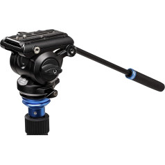 Benro S4 PRO Flat Base Fluid Video Head, 8.8 lb Max, 2 Step Counterbalance (1&2), 1/4