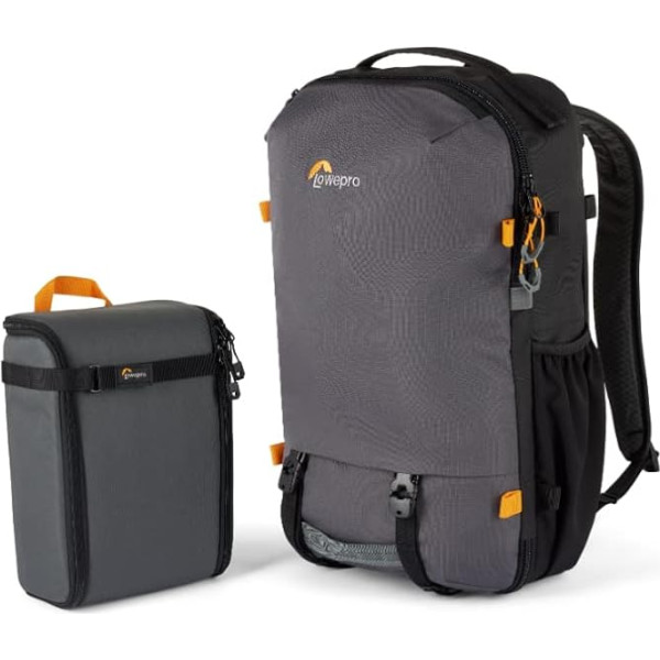 Lowepro Trekker Lite Bp 250, kameras mugursoma, ar noņemamu kameras ieliktni, ar piederumu siksnu sistēmu, kameras somiņa bezspoguļa kamerai, saderīga ar Sony Alpha 7, pelēka