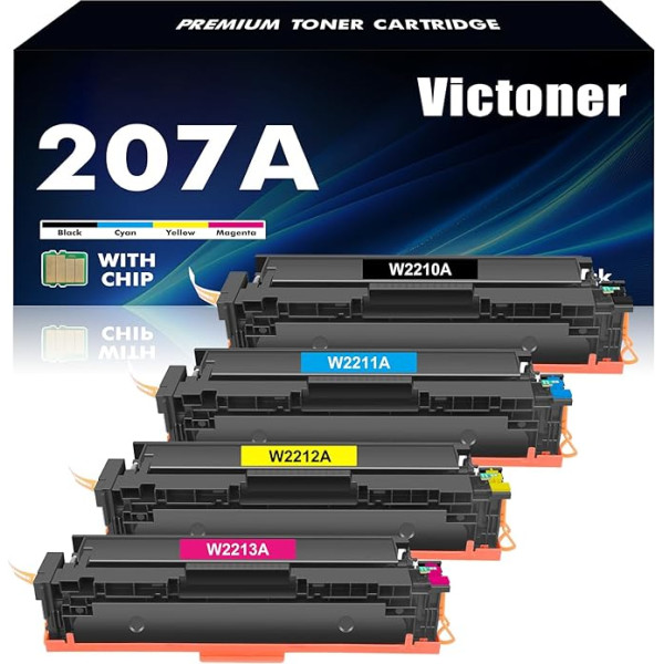 207A 207X MFP M283fdw Toneris: Rezerves toneris: HP 207A 207X Multipack Color Laserjet Pro MFP M283fdw M282nw M255dw M283fdn M283 M282 M255 ar mikroshēmu W2210A W2210X W222 111A 11A 212A W2213A