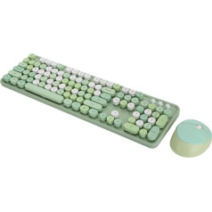 2.4GHz Wireless 104 and Mouse Set Office Desktop Mofii Wireless Keyboard Key Keyboard Cute for Computer (Couleur Rose Mélangée) (Green Mixed Colour)