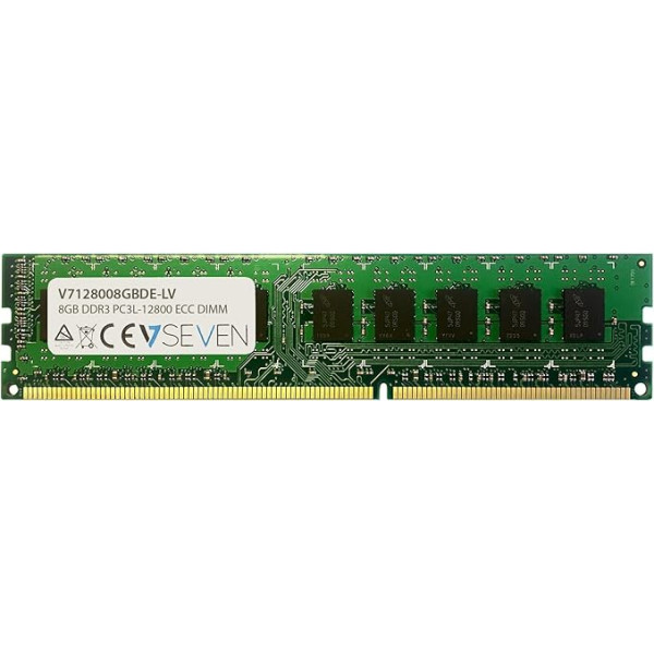 V7 V7128008GBDE-LV Desktop DDR3 DIMM zibspuldze 8GB (1600MHZ, CL11, PC3L-12800, 240pin, 1.35V, ECC, zemspriegums)