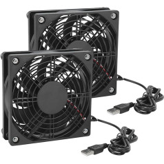 2 datora korpusa ventilatoru komplekts, 5 V īpaši kluss ventilators, USB datora dzesēšanas ventilators, korpusa ventilators, klusa siltuma izkliedēšana, piemērots visu veidu maršrutētājiem, TV modemiem.