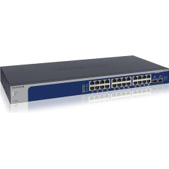 NETGEAR XS724EM 24 portu 10Gb komutators | Multi-Gigabit LAN komutators (Pārvaldāms tīkla komutators ar 2x 10G-SFP+, darbvirsmas vai 19 nodalījumu statīvs, ProSAFE mūža garantija)