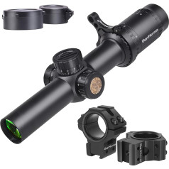 WestHunter Optic HD 1-6x24 IR SFP Rifle Scope for Hunting, 30mm, Red-Green Lighting, Precision Tactical 1/5 MIL Shooting Rifle Scopes | 2 Types of Crosshairs